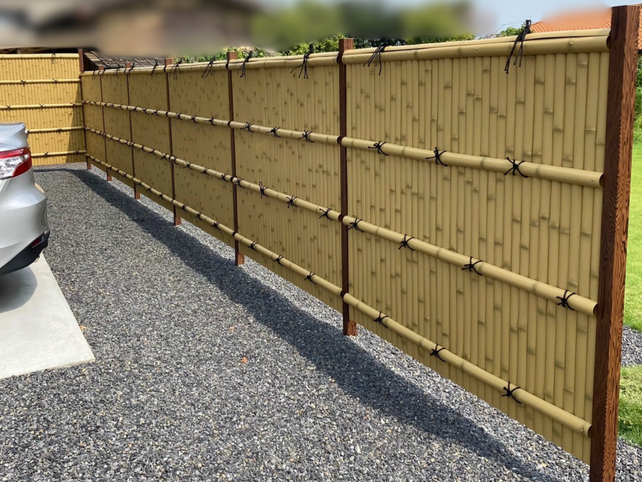 竹垣フェンスとカーポート